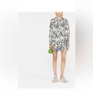 MSGM starburst-print mini shirt dress